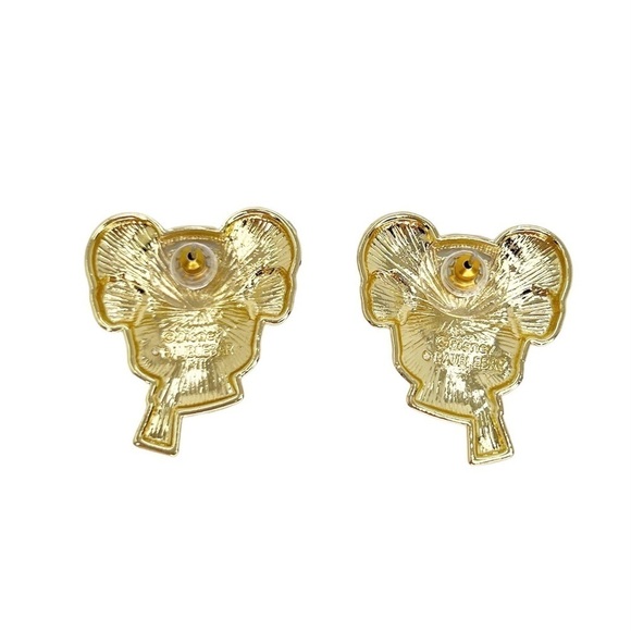 Disney x Baublebar Minnie Mouse Earrings Winter Scarf Earmuffs Gold Plated NWT - Picture 2 of 4